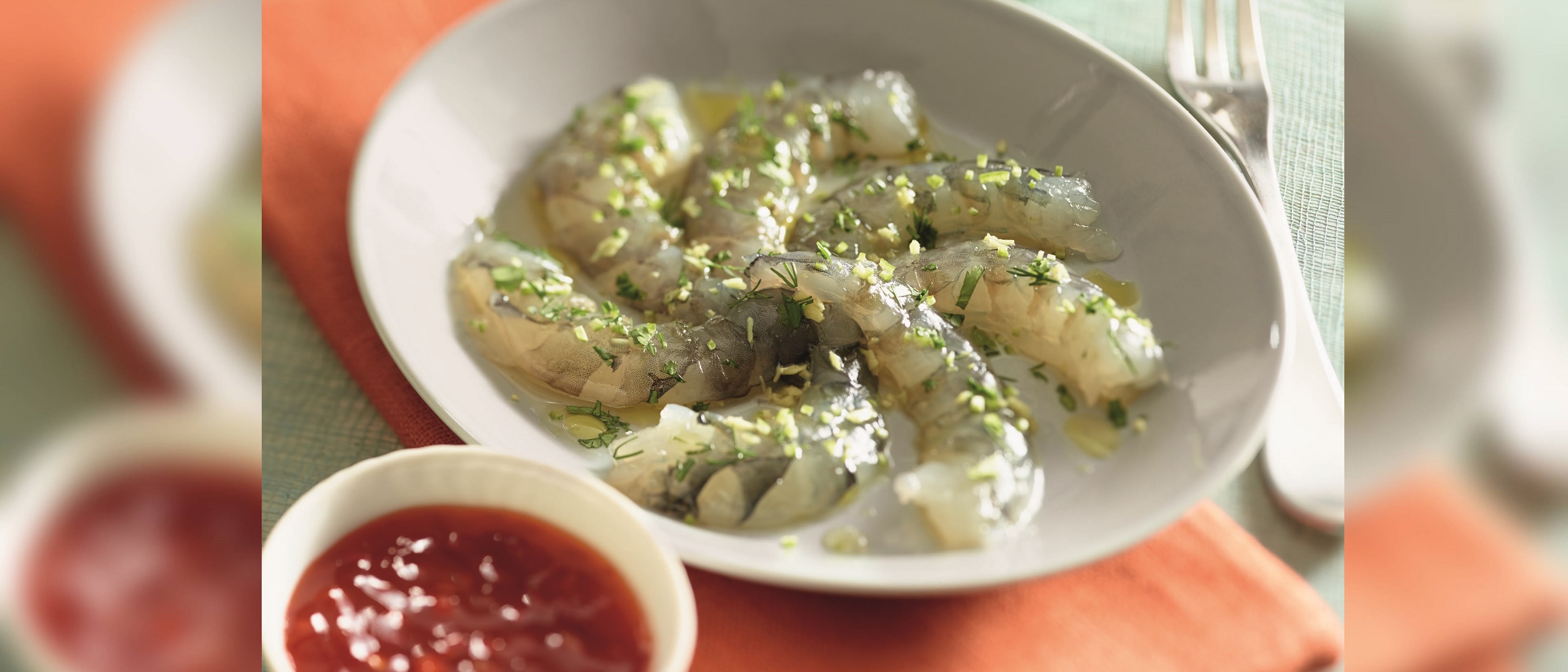 Carpaccio di gamberetti in salsa agrodolce piccante